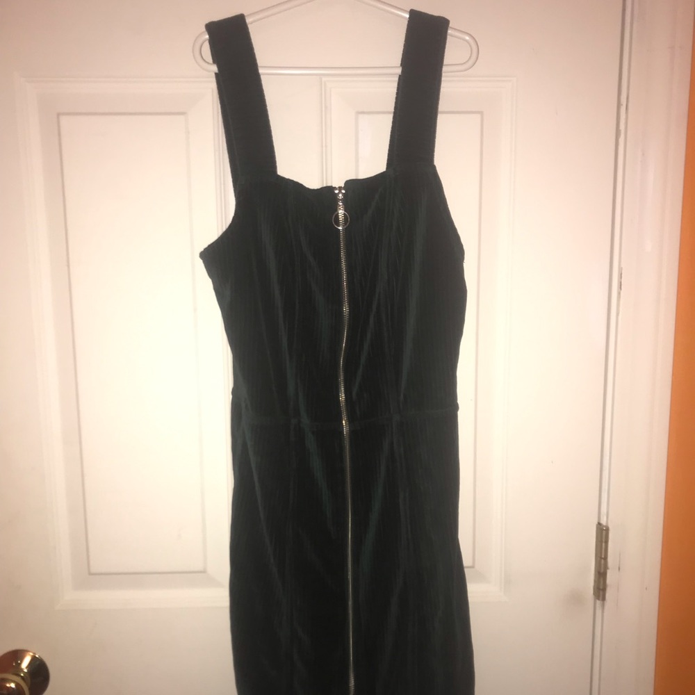 Corduroy dress with zip front